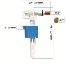 Universal WC Cistern Fill Valve Float Valve 3/8 & 1/2 Inch Fits