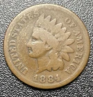 1884 Indian Head Cent AC Average Circ