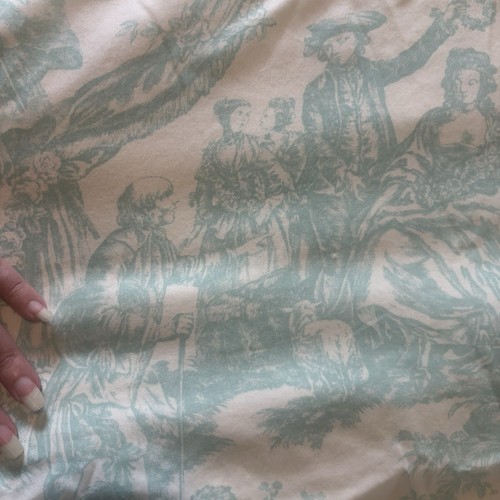 French Toile Duvet 94x88 And Two Pillow Cases In Light Blue Beautiful - Picture 2 of 21