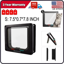 Pet Door Cat Puppy Dog Lockable Safe Flap Door Frame Black Pet door ABS New