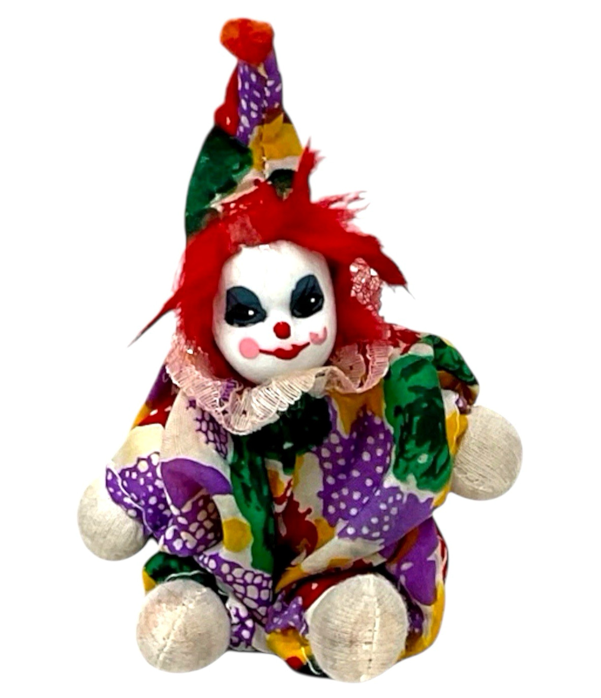 VTG Jester Clown Doll 5.5
