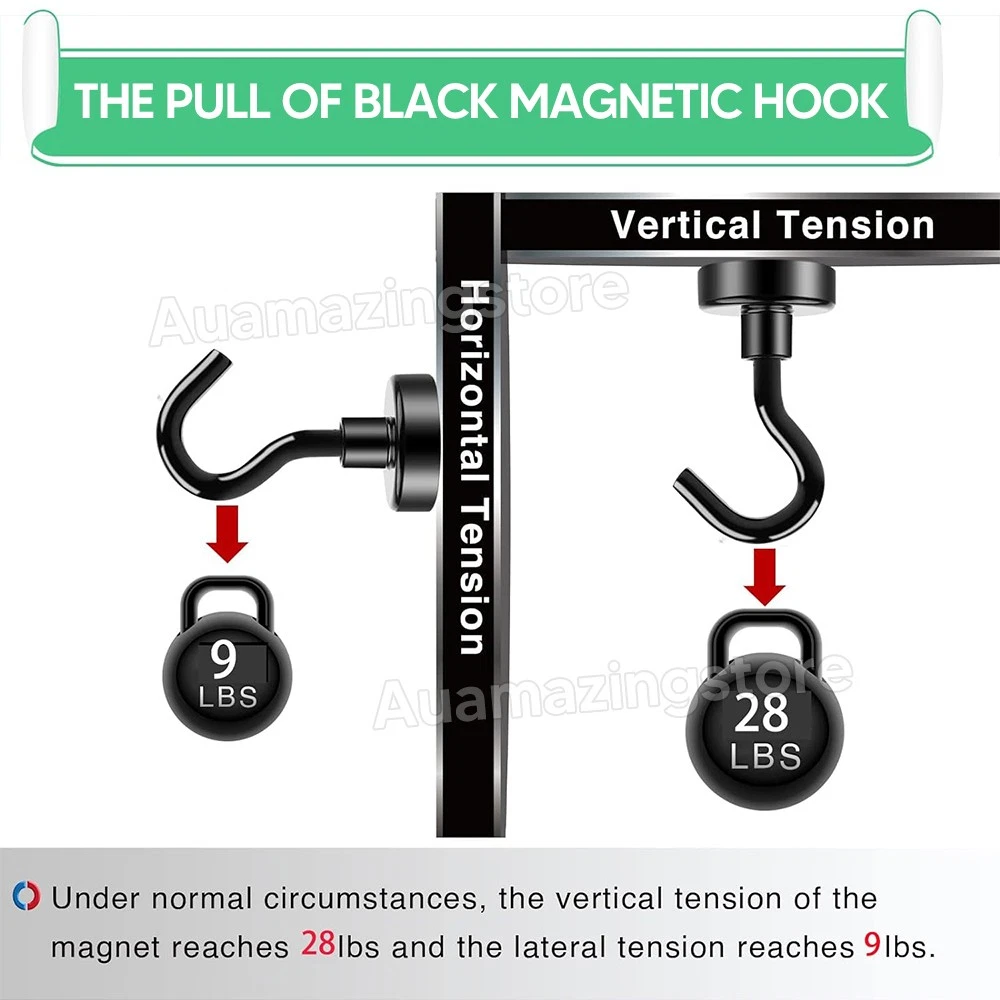 UP to 60X Magnetic Hooks 8kg Strong Magnets Hook for Home Kitchen Travel Cruise