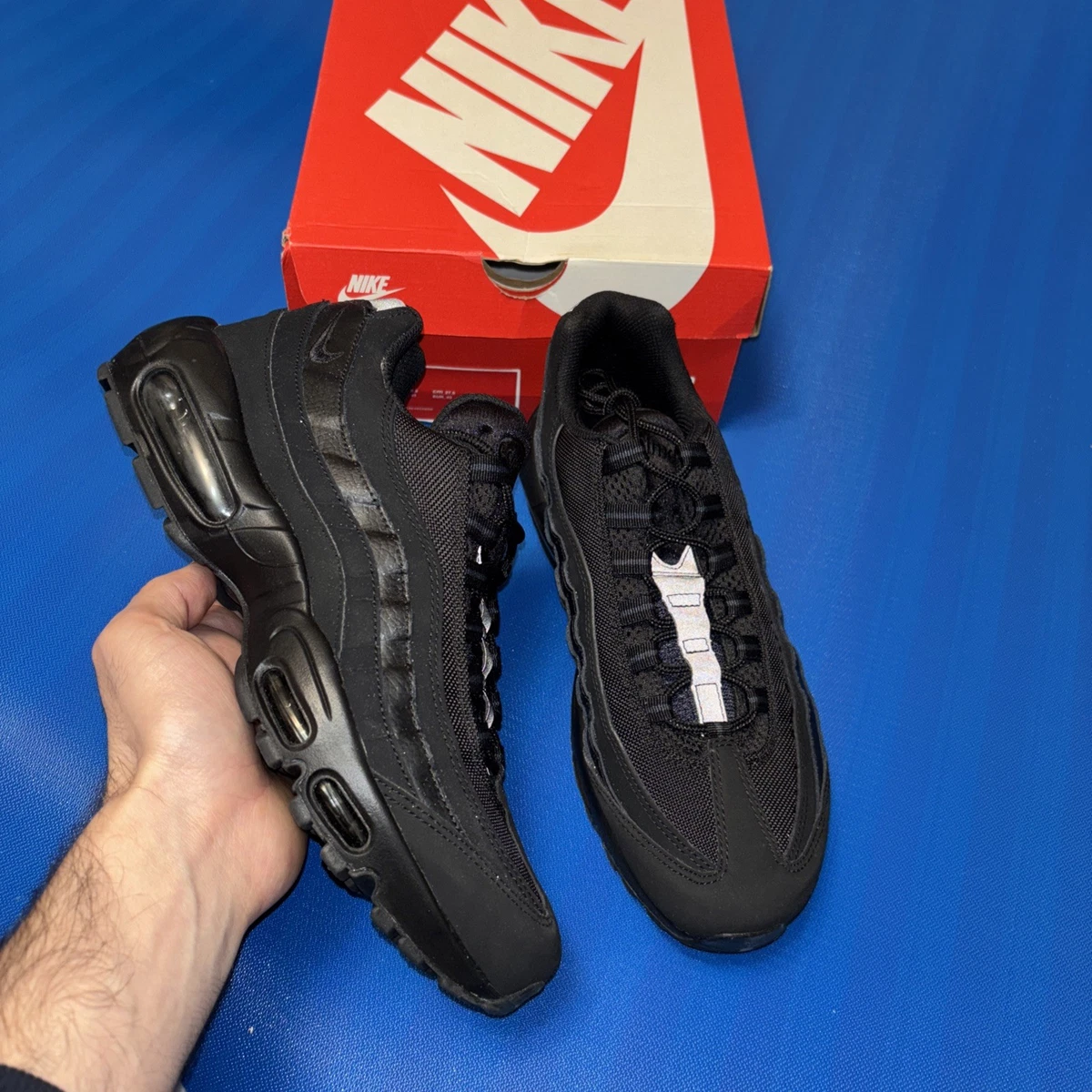 Nike Air Max 95 Triple Black Suede Leather 609048-092 Sz 11 # 372 Nike Air Max 95 Triple Black - 609048-092 for Sale  main image 4