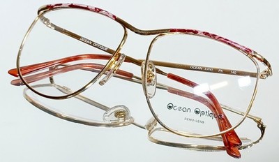 Vintage OCEAN OPTIQUE XXVI (26) PK Eyeglasses GOLD/PINK New Metal 54-14-140