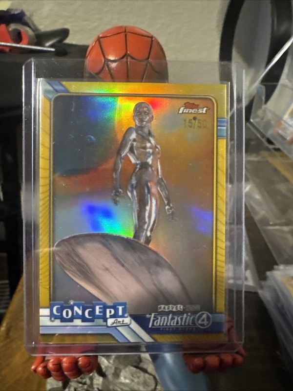 2026 Topps Finest Marvel Fantastic Four CA-14 Silver Surfer Concept Art Gold /50