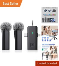 Rechargeable 3-in-1 Wireless Microphone for Live Streaming  Video Recording