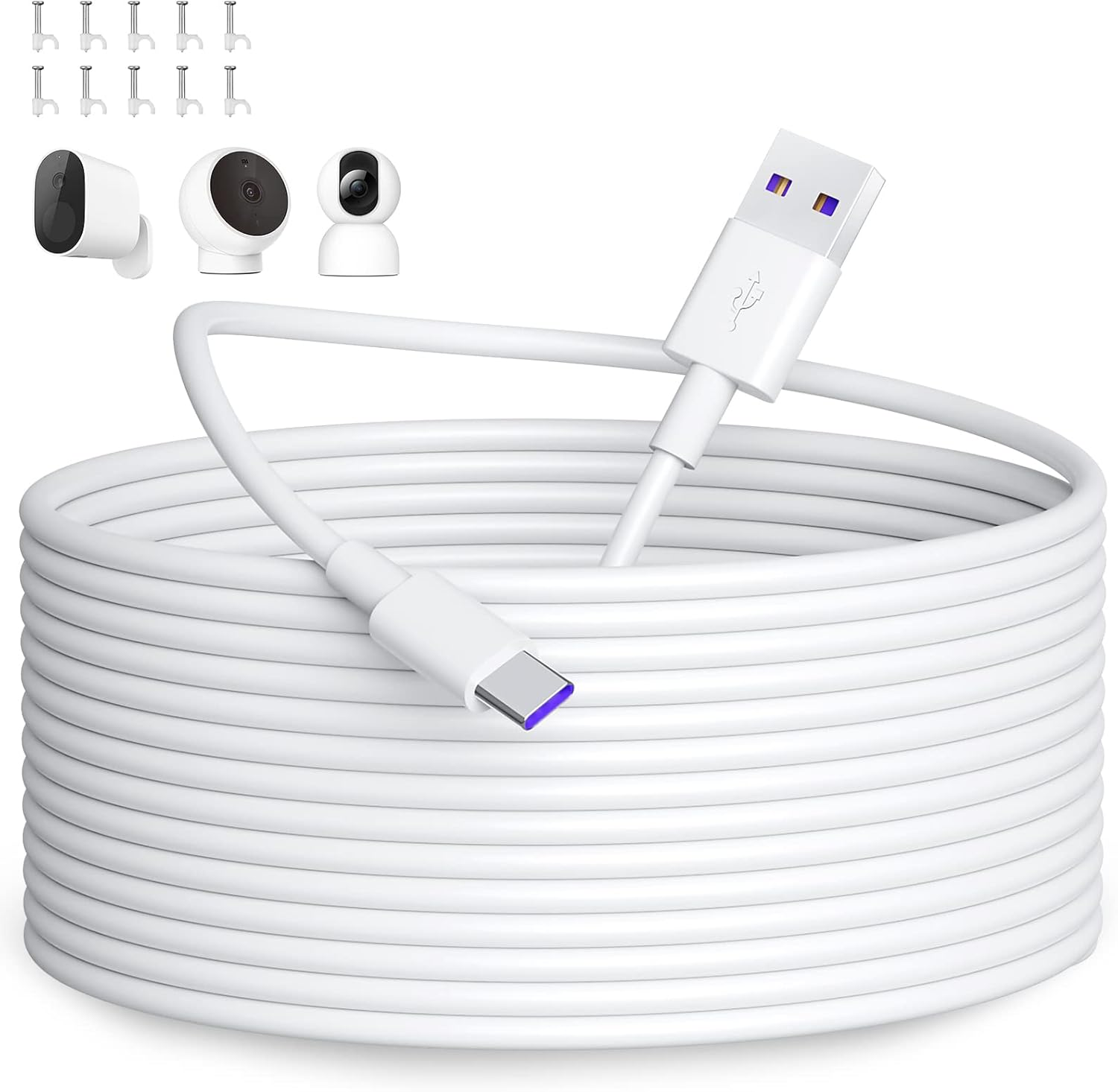 ACOCOBUY USB C Power Cable 10M, Power Extension Cable Type C Charging Cord for M