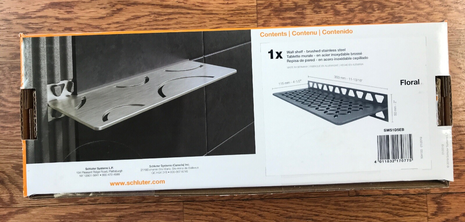 Schluter Shower Wall Shelf Floral Brushed Stainless Steel eBay