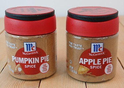 McCormick Apple Pie Spice & Pumpkin Pie Spice Set 1.12 oz Ea Non GMO Lot Of 2