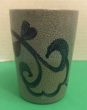 Original Gerzit GERZ 3.75”Cup Cobalt Blue Design On Gray Stoneware W Germany 6oz