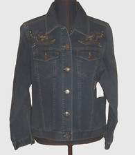 Gloria Vanderbilt, Blue Denim Cotton Mix Jean Jacket, Size M, Nwt