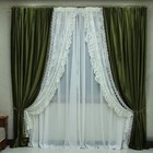 Luxury Green Velvet Curtains for Room American European Retro French High-end