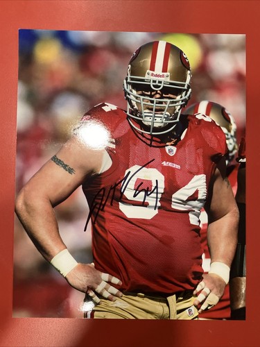 JUSTIN SMITH signiertes 8x10 Foto. 49ers Fußball.