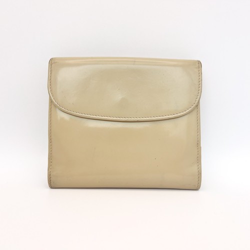 Gucci Enamel Leather G Clip Double Sided Wallet Bifold Beige Purse Authentic - Picture 3 of 22