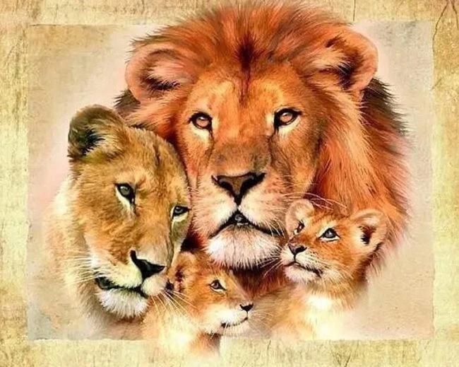 Lion Family Painting