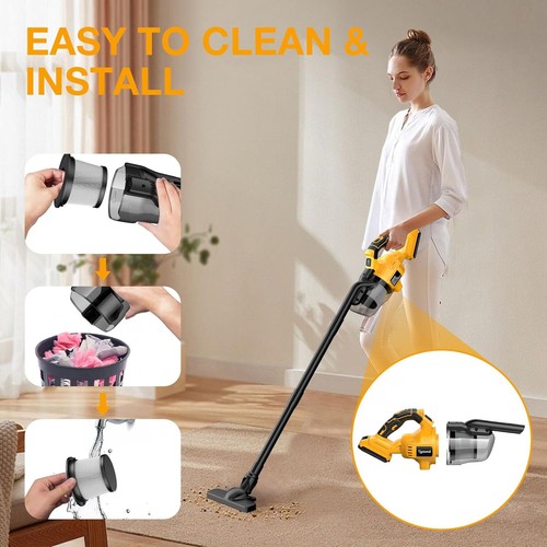 Cordless Vacuum for Dewalt 20V Battery, Handheld Vacuum Cleaner with Washable HE - Picture 5 of 12