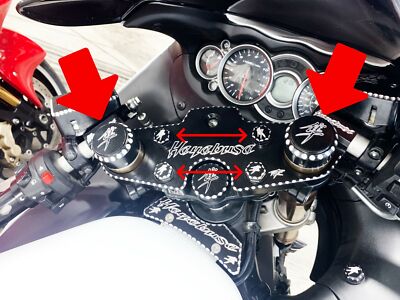 メキシカーナ　3頭 HAYABUSA BLACK DIAMOND CUT TRIPLE TREE BOLT/FORK CAPS PKG 13-20
