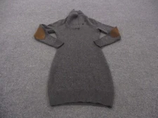 Ralph Lauren Sweater Dress Women S Gray Shetland Wool Rugby Pullover Elbow Patch