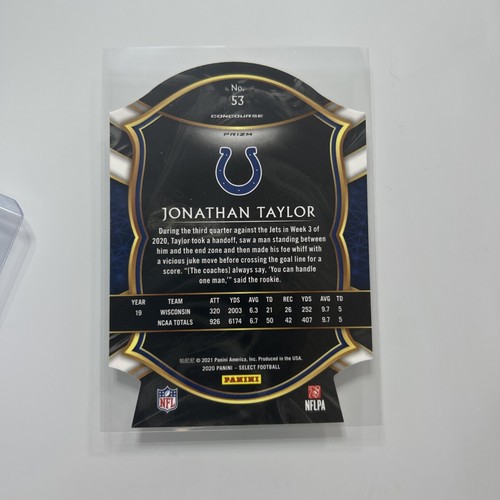(4) SP RC Jonathan Taylor π₯ 2020 Select Red Die Cut #153 Premier Orange #53 UW - Picture 7 of 8