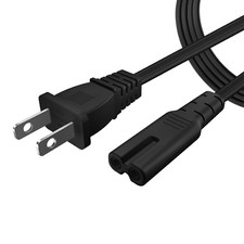 2 Prong Power Cord NEMA 1-15P to IEC320 C7 Power Cable Replacement, 12 ft, Black