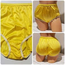 Teri Lingerie Double Nylon Gusset Shiny Panty 7/L Sunny Day YELLOW Brief 331