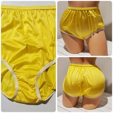 Teri Lingerie Double Nylon Gusset Shiny Panty 7/L Sunny Day YELLOW Brief 331