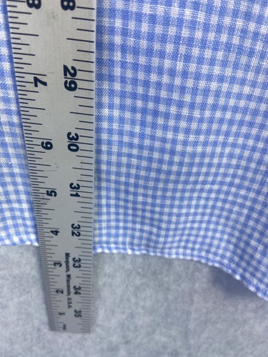 Camisa Peter Millar Para Hombres 16.5 Azul Cuadros Guinga Lino Deporte Preppy Informal - Imagen 7 de 9