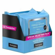 Neutrogena Makeup Remover Cleansing Face Wipes | Twin Pack, 25 Count, 2 Pack