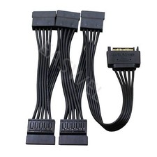 15 Pin 1X Male To 5X Female SATA Hard Drive Splitter Cable Adapter Computer