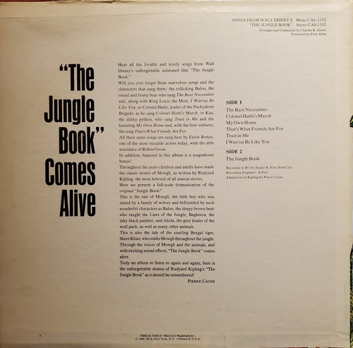 RARE -  The Jungle Book by WALT DISNEY Vinyl, Album, 1968 - Imagen 2 de 7