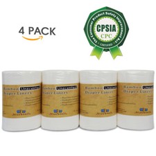 Bamboo Unscent Diaper Liners- Fragance Free and Chlorine Free 4PK 400 Count