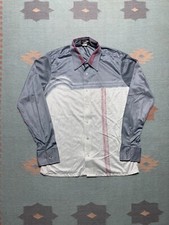 Vintage 1970s disco shirt nylon multicolor stripe mod long sleeve hippie large