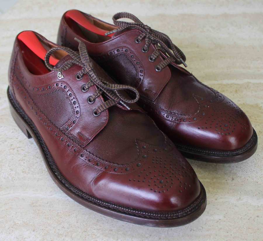 H GREVE BURGUNDY BROGUES / OXFORDS / WINGTIP SHOES EURO 10 L  display picture 2