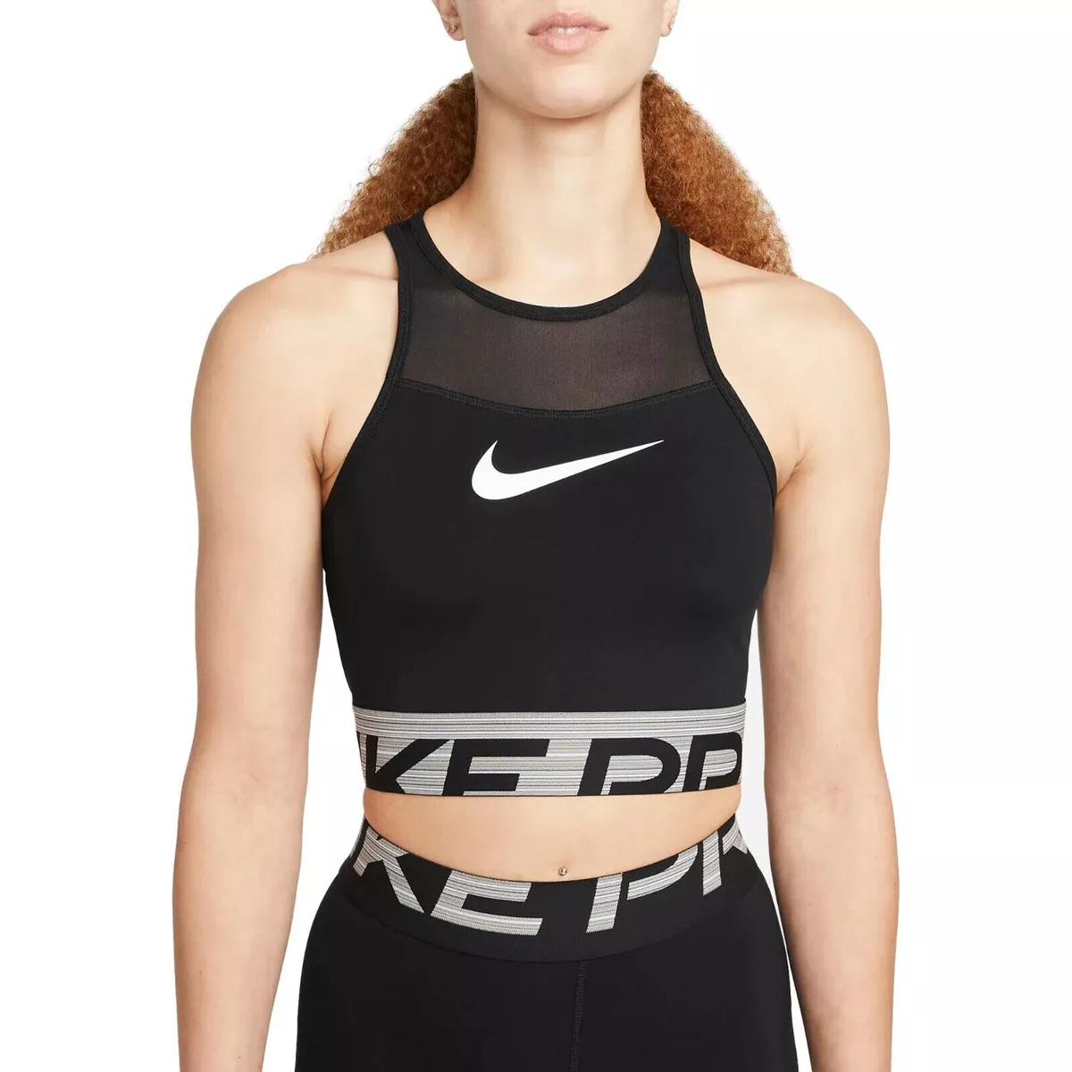 Nike Women's Pro Dri-FIT Cropped Graphic Training Shirt DM7689 010