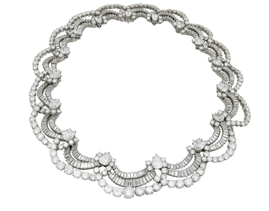 Impressive 119.55CT Multi Shape Lab-Created Dimaonds 935 Silver Wedding Necklace