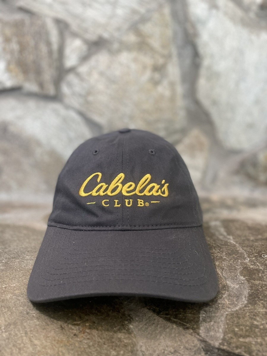 Cabelas Club Cap Hat Mens Gray Yellow Adjustable Strapback