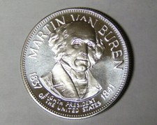 U.S. President Martin Van Buren .925 Silver Franklin Mint Medal 32.6 Grams 109.72 per troy oz