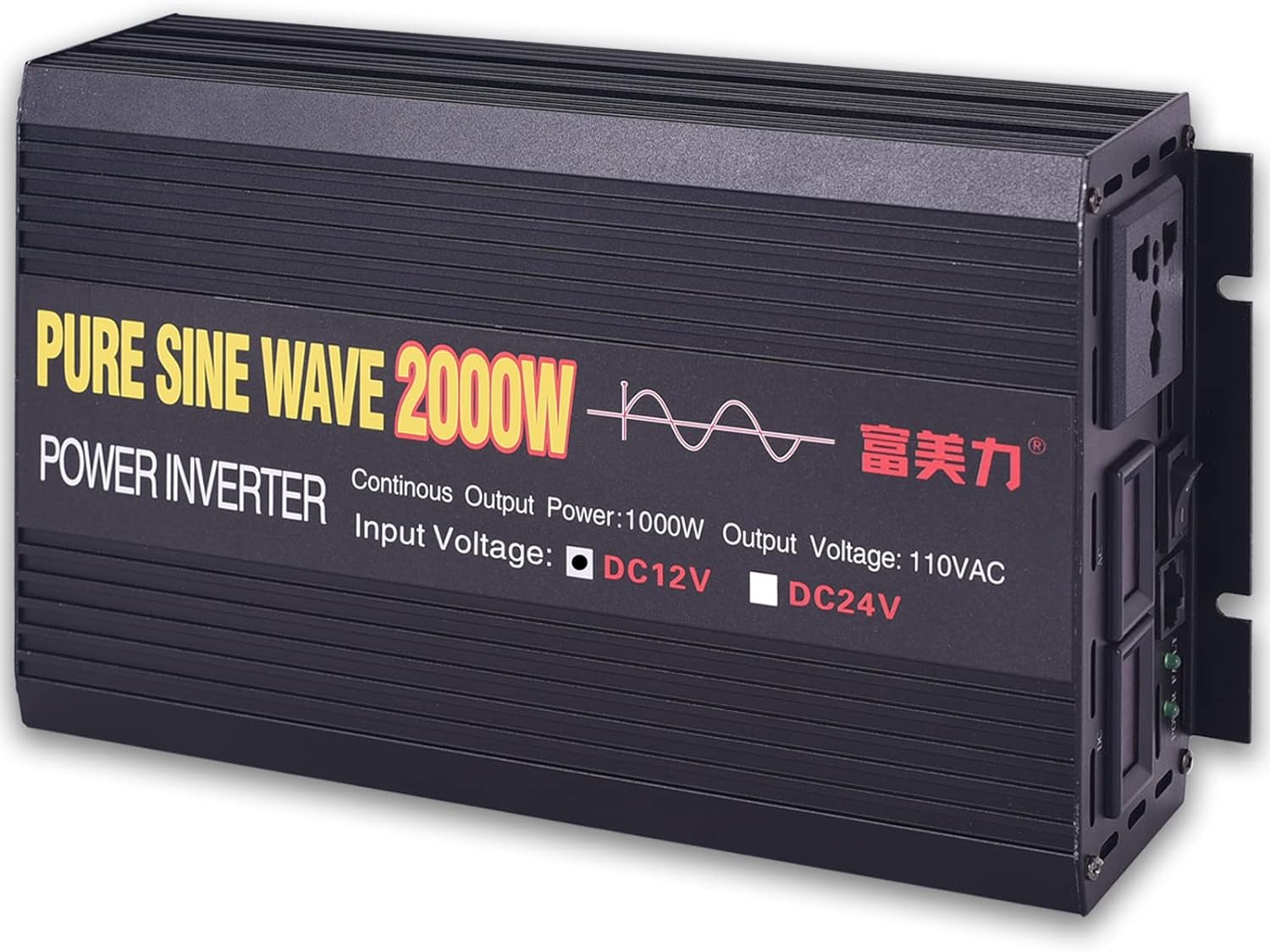 2000W Pure Sine Wave Inverter 12V to 110V Vehicle Power Converter Car