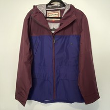 Hunter Jacket Windbreaker Parka Xl Blue Purple Full Zip Hood Pockets Coat Womens