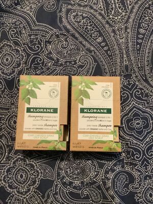 KLORANE 2-in-1 Mask Shampoo Oily Scalp w/organic nettle & clay 8 x 0.1oz. Lot 2