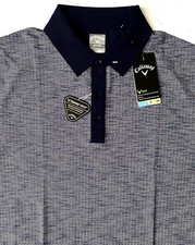 Callaway Opti-Dri Nwt Peacoat Blue Chevron Stripe Swing Tech Golf Shirt Large L