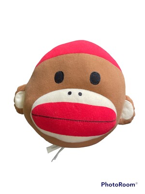 SOCK MONKEY HEAD PLUSH PILLOW Round Small Size 2012