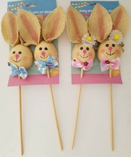 Colorful Burlap Easter Bunny Picks 12  Easter Crafts, E15, Select Type