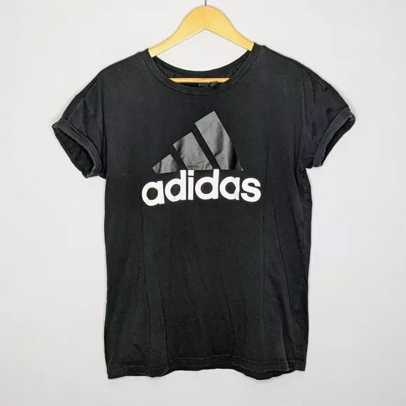 ducha Contrapartida guía Adidas Women&#039;s Triangle Logo Black Crewneck T-Shirt Size M | eBay