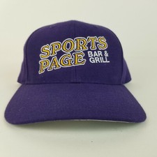 Sports Page Bar  Grill Richardson Pro Model Hat Cap 512W Large Purple NOS 1990s