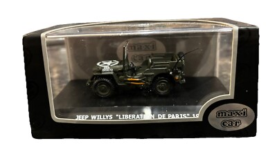 Maxi Car Jeep Willys Liberation De Paris 1944 Die Cast 1:43 Scale Military