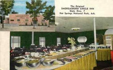Linen Postcard Smorgasbord Circle Inn, Hot Springs National Park, Arkansas