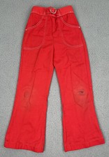 Vintage HealthTex Girls Jeans Red Size 6 USA Denim 1970s Flare Hippie