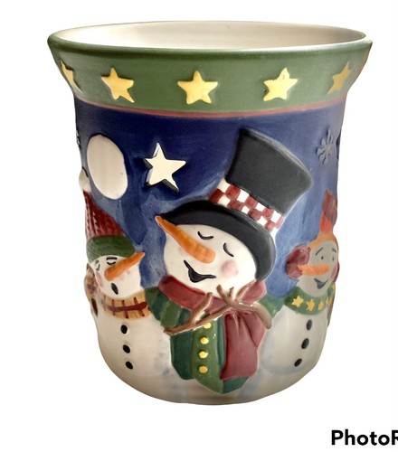 Partylite Warmer Cozy Comfy Aroma Melts Warmer Candle Holder Christmas Snowmen - Picture 4 of 5