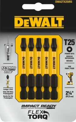 DeWalt Impact Ready Torx T25 in. S X 2 in. L Screwdriver Bit 5 pc DWA2TX25IR5